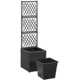  Sadilica s rešetkom i 1 posudom 30x30x107 cm od poliratana crna | shoptok.hr