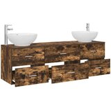  Set namještaja za kupaonicu 3 kom. Dimljeni hrast Smeđa 49,5 x 44,5 x 65 cm | shoptok.hr