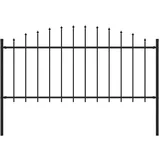  Vrtna ograja s koničastimi vrhovi jeklo (0,5-0,75)x1,7 m črna