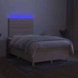  Box spring s madracem LED krem 120 x 200 cm od tkanine | shoptok.hr