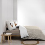 Douceur d intérieur Bela/bež bombažna posteljnina za zakonsko posteljo/podaljšana 240x220 cm Natacha – | Shoptok.si