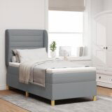 Box Spring Krevet s Madracem Svjetlosiva 90x200 cm Tkanina | shoptok.hr