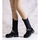 Gemre Black women's ankle boots embellished with a chain Yasarna | shoptok.hr