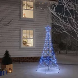 vidaXL Božično drevo s konico 200 modrih LED diod 180 cm