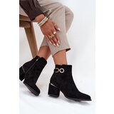 Boto Insulated women's ankle boots with golden details on heel black Dorisse | Shoptok.si