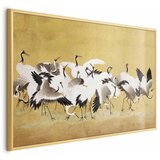  Plakat Japanese Cranes - a flock of birds against a golden background based on the painting of Ishida Yūtei 42x29.7 Zlatni okv | shoptok.hr