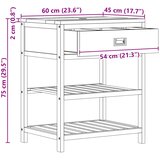  Kupaonski ormar Prirodna 60 x 45 x 75 cm Čvrsto teak drvo | shoptok.hr