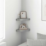  Plutajuće kutne police 2 kom sjajne sive 25 x 25 x 3,8 cm MDF | shoptok.hr