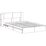  Okvir kreveta s pohranom s ladicama Dimljeni hrast 135 x 190 cm | shoptok.hr