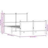  Metalni okvir kreveta bez madraca boja hrasta 120x200 cm | shoptok.hr