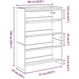 vidaXL stalak za cipele boja hrasta 80x25x61,5 cm konstruirano drvo | shoptok.hr