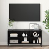 vidaXL Črno hrastovo TV stojalo Črn hrast Iverna plošča Standard | Shoptok.si