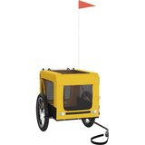 Prikolica za bicikl za ljubimce žuto-crna od tkanine i željeza | shoptok.hr