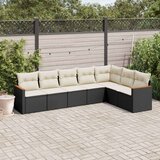  7-dijelni set vrtnih sofa od poliratana s jastucima crni | shoptok.hr