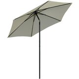 Outsunny Vrtni dežnik UV zaščita 30+, nagibna glava, aluminijast drog in 6 letvic, Φ263x250cm, belo-kremast, (20710914) Cene