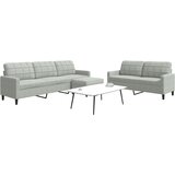  3-dijelni set sofa s jastucima svjetlosivi baršunasti | shoptok.hr