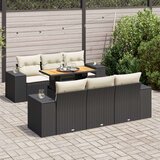 vidaXL 7-dijelni set vrtnih sofa od poliratana s jastucima crni | shoptok.hr