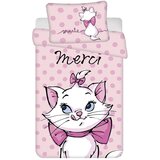 Jerry Fabrics Ružičasta pamučna dječja posteljina za dječji krevetić 100x135 cm Marie Cat "Merci" – Cijene