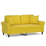 Maison Chic kavč - Sofa - Kanape dvosed z okrasnimi blazinami rumen 140 cm žamet, (21727981) | Shoptok.si