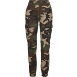 Urban Classics Ladies High Waist Camo Cargo Pants woodcamo Cene