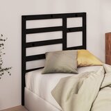  Uzglavlje za krevet crno 106 x 4 x 104 cm od masivne borovine | shoptok.hr