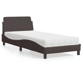 vidaXL Postelja z vzmetnico temno rjava 90x200 cm blago Cene