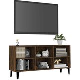 TV ormarić s metalnim nogama dimljena boja hrasta 103,5x30x50cm | shoptok.hr