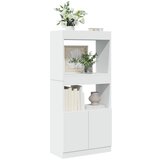 vidaXL Visoka omara bela 63x33x140 cm inženirski les Cene