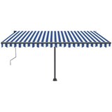  Automatska tenda sa senzorom LED 400x350 cm plavo-bijela | shoptok.hr