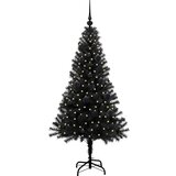vidaXL Božično drevo med 150 LED z stojalom Črna 150 cm PVC | Shoptok.si