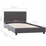 vidaXL Posteljni okvir sivo umetno usnje 100x200 cm | Shoptok.si