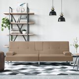 The Living Store Raztegljiv kavč z držali za skodelice kapučino umetno usnje - Raztegljiv Kavč, (21494025) Cene