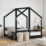 vidaXL Okvir za dječji krevet crni 2x(70x140) cm od masivne borovine Cene