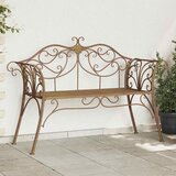  Vrtna klupa 2-Broj sjedala 130 x 47 x 90 cm Čelik Antikno smeđa | shoptok.hr