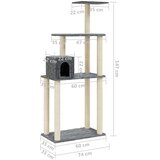  Penjalica za mačke sa stupovima za grebanje tamnosiva 147 cm | shoptok.hr