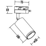  Reflektor za jednofazni šinski sistem PIPE 1xGU10/10W/230V crna | Eponuda.com