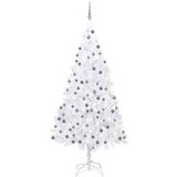 vidaXL umjetno božićno drvce LED s kuglicama bijelo 210 cm PVC | shoptok.hr