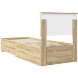 vidaXL Konstrukcija postelje Sonoma hrast in srebrna 75 x 190 cm | Shoptok.si