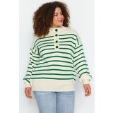 Trendyol Curve Green Striped Knitwear Sweater | Shoptok.si