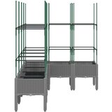  Cvetlično korito z oporno mrežo svetlo sivo 160x120x142,5 cm PP | Shoptok.si