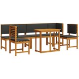  6-dijelni vrtni set za blagovanje s jastučićima od punog drva akacije | shoptok.hr