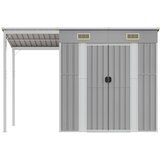  Vrtna kućica s produženim krovom svijetlosiva 277x107x181 cm čelična | shoptok.hr