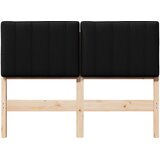  Tapecirani uzglavlje Smeđa i crna 120 cm Čvrsto borovo drvo | shoptok.hr