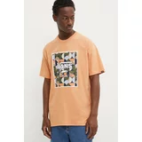 Vans Bombažna kratka majica moški, oranžna barva