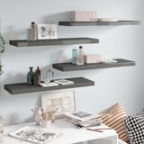vidaXL Plutajuće zidne police 4 kom sjajne sive 80 x 23,5 x 3,8 cm MDF Cijene