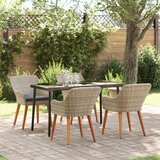 vidaXL Blagovaonski set 5 pcs Svijetlo siva i crna L Cijene
