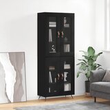 vidaXL Visoka komoda črna 69,5x34x180 cm inženirski les | Shoptok.si