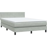  s oprugama i madracem LED svjetlosivi 160x220 cm baršunasti | shoptok.hr