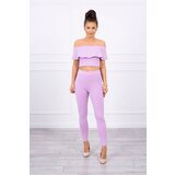 Kesi Set with a ruffle in purple color Cene