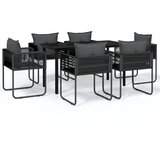  7-dijelni vrtni blagovaonski set crni Crna Dužina stola 140 cm | shoptok.hr